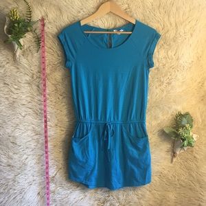 NWOT Aqua Blue Drawstring Dress